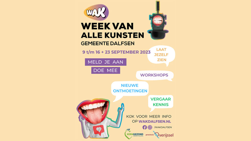 Inschrijving voor de Week van Alle Kunsten geopend Inschrijving voor de Week van Alle Kunsten geopend