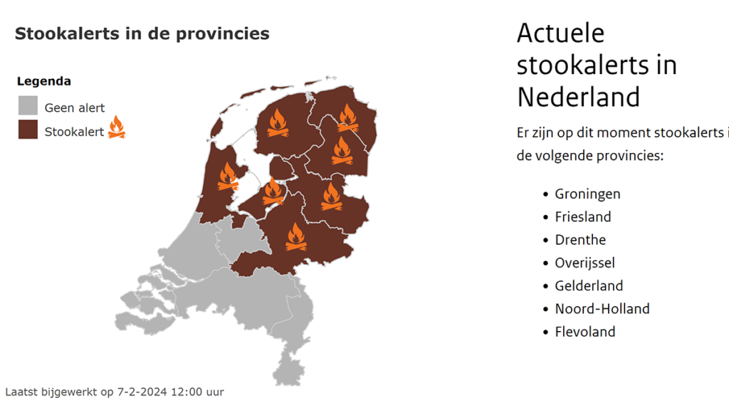 Stookalert woensdag 7 februari 2024