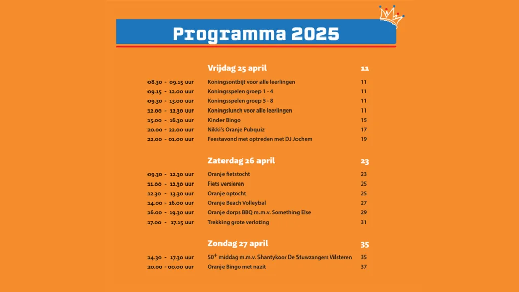 Volop activiteiten tijdens Oranjefeest Hoonhorst 2025