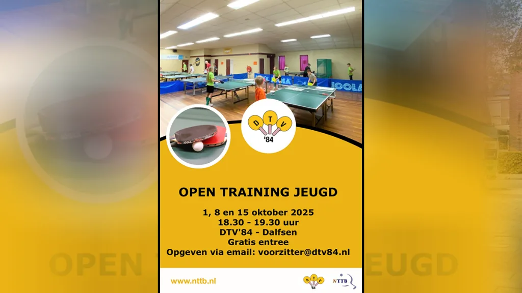 Gratis Tafeltennis Trainingen bij DTV’84 in Dalfsen! Gratis Tafeltennis Trainingen bij DTV’84 in Dalfsen!