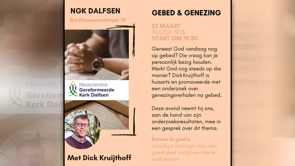 Huisarts onderzoekt gebedsgenezing tijdens lezing Dalfsen