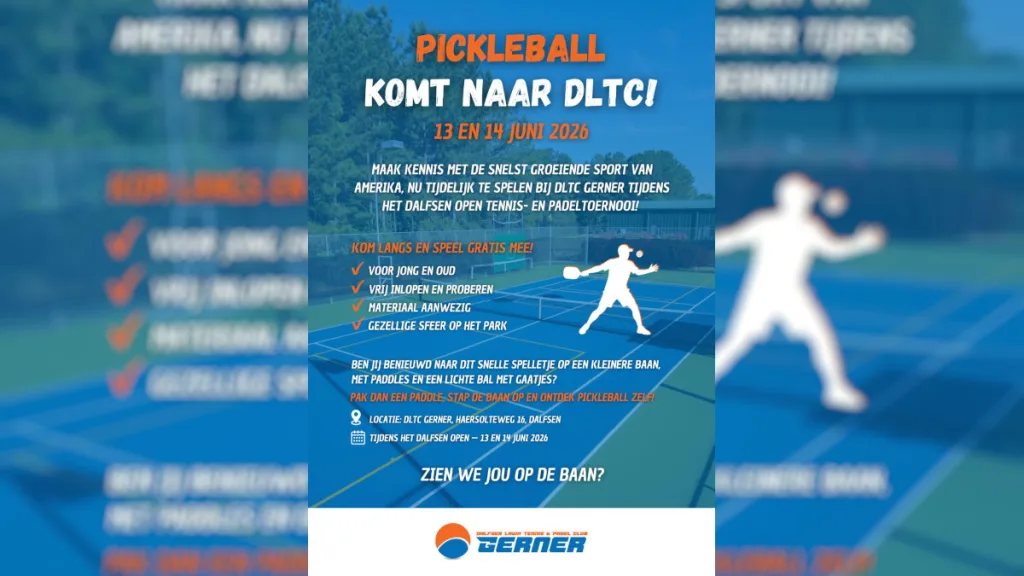 Probeer gratis pickleball op het Dalfsen Open!