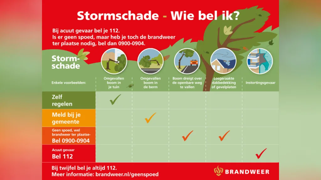Noodweer zorgt voor 17 meldingen in Dalfsen