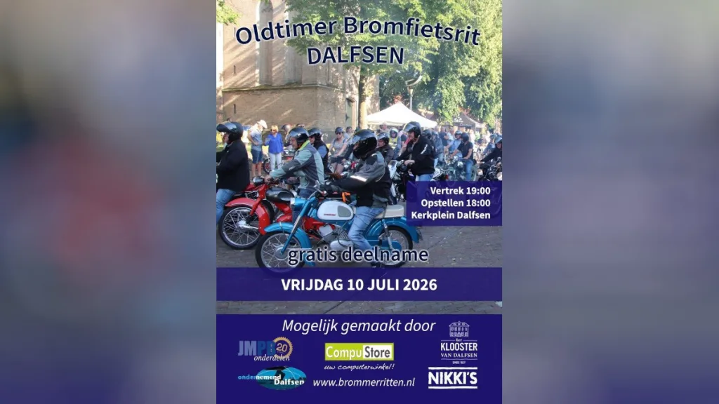 Vierde editie Oldtimer Bromfietsrit in Dalfsen